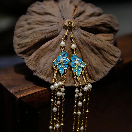 Lotus Tassel Earrings